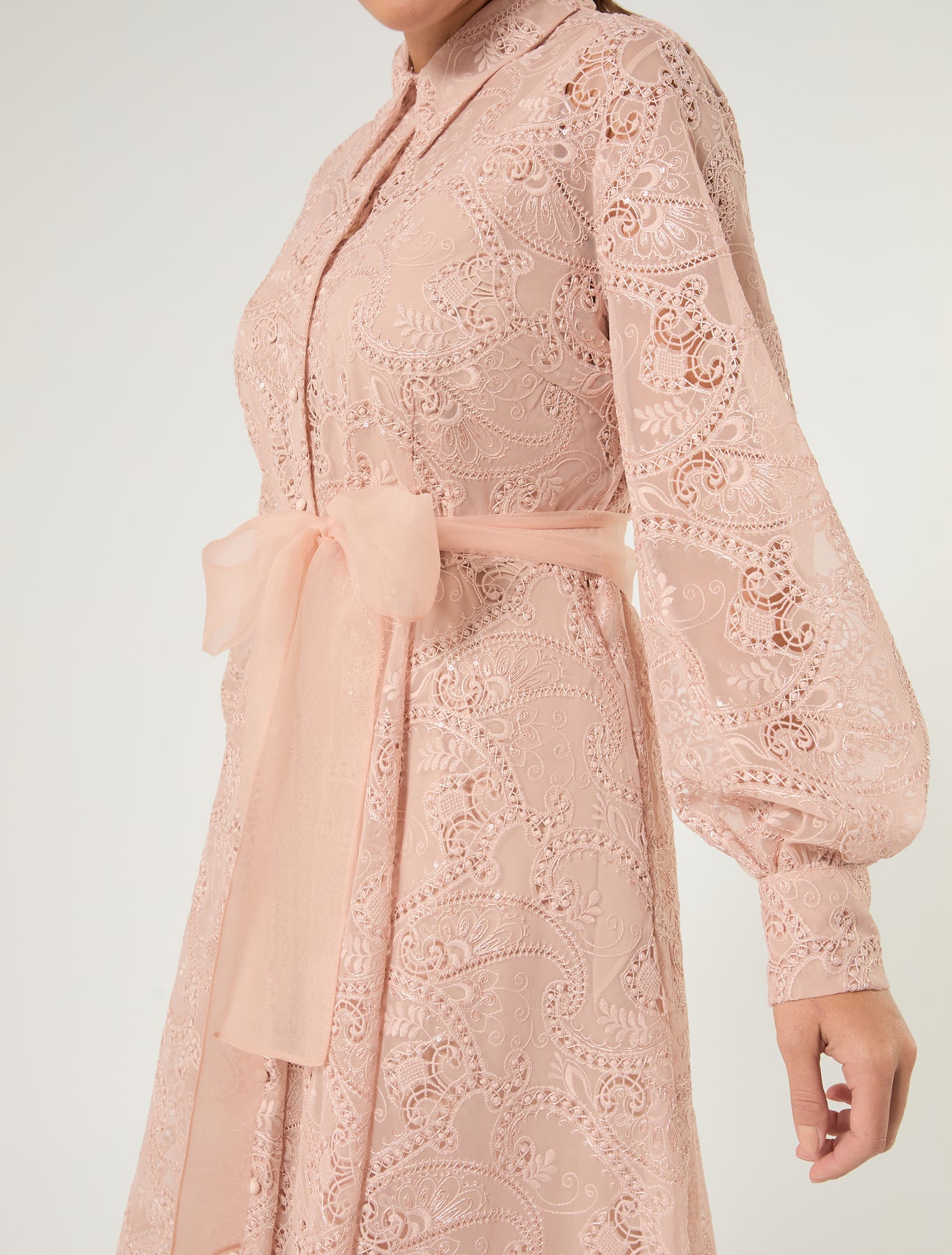 Marina Rinaldi embroidered tulle shirt dress for woman