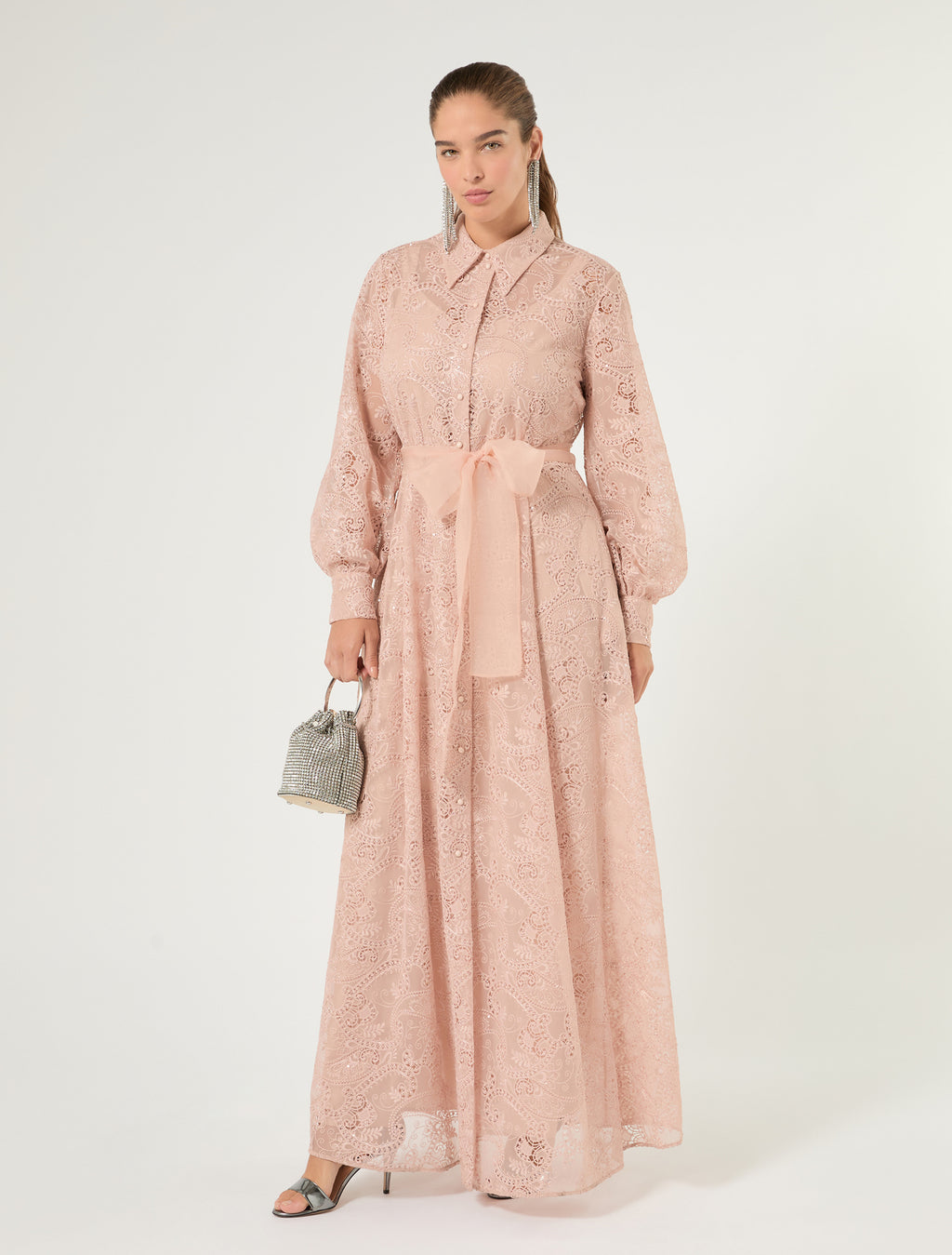 Marina Rinaldi embroidered tulle shirt dress for woman