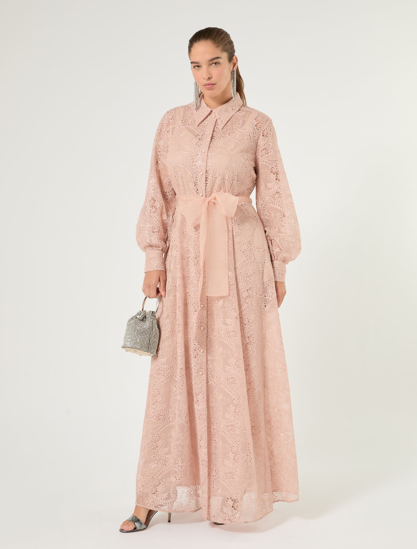 Marina Rinaldi embroidered tulle shirt dress for woman
