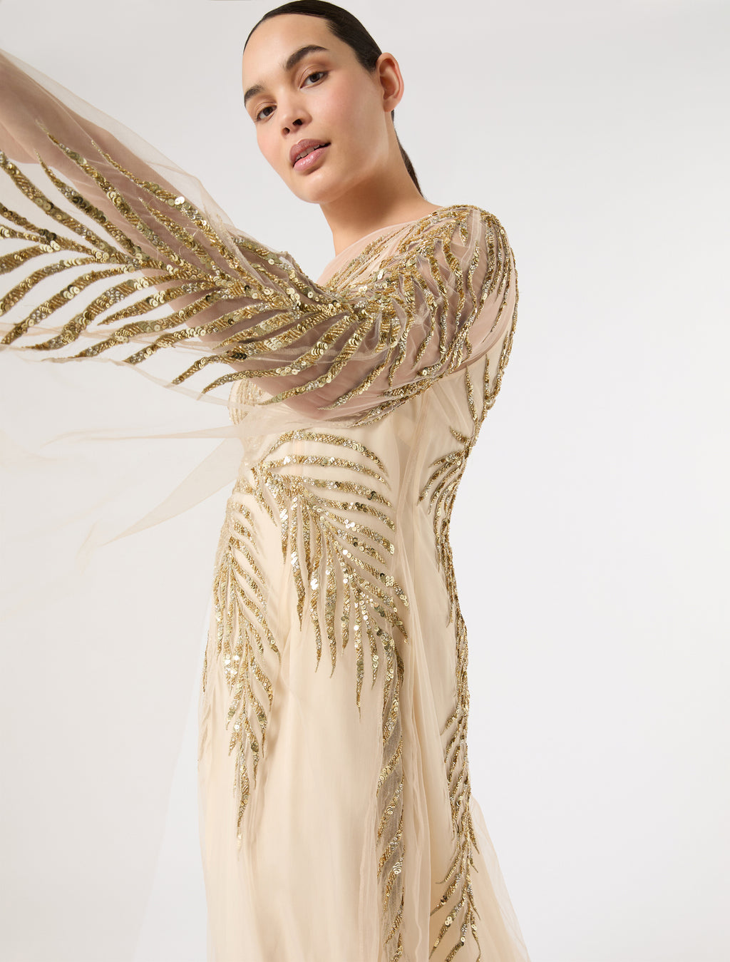 Marina Rinaldi tulle dress with embroidery for woman