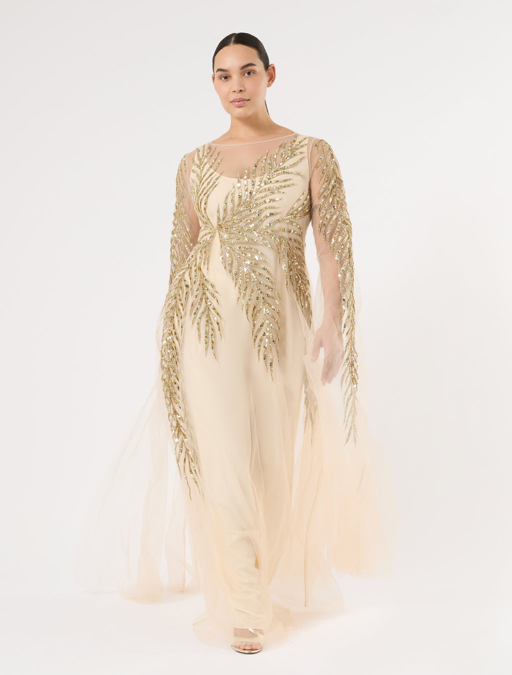 Marina Rinaldi tulle dress with embroidery for woman