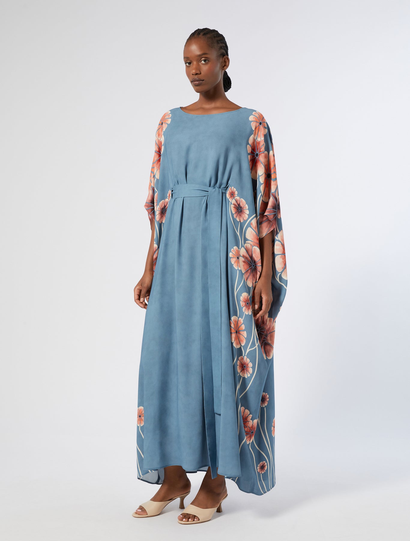Double georgette caftan dress