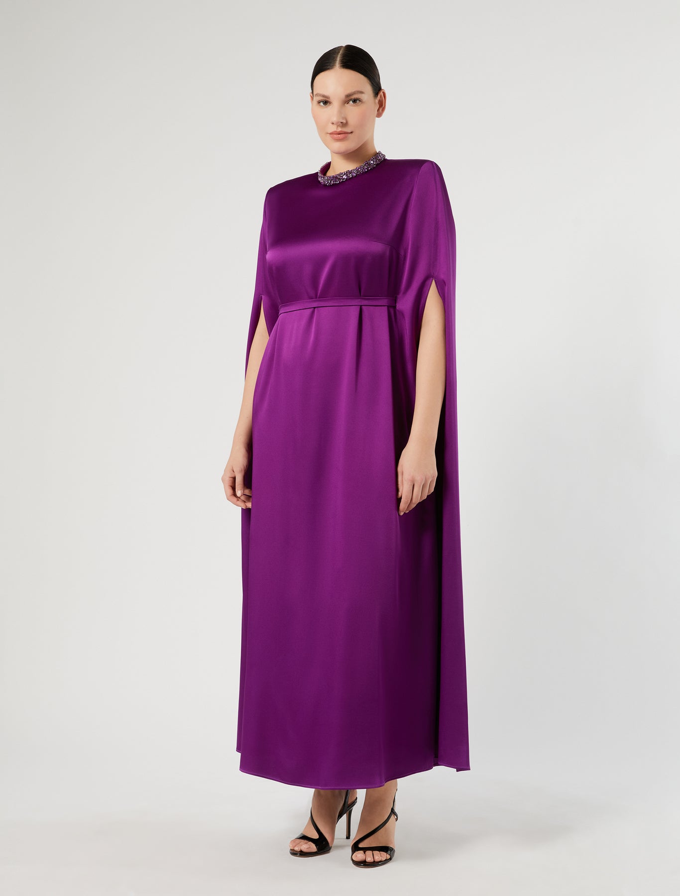 Marina Rinaldi shiny envers satin dress for woman