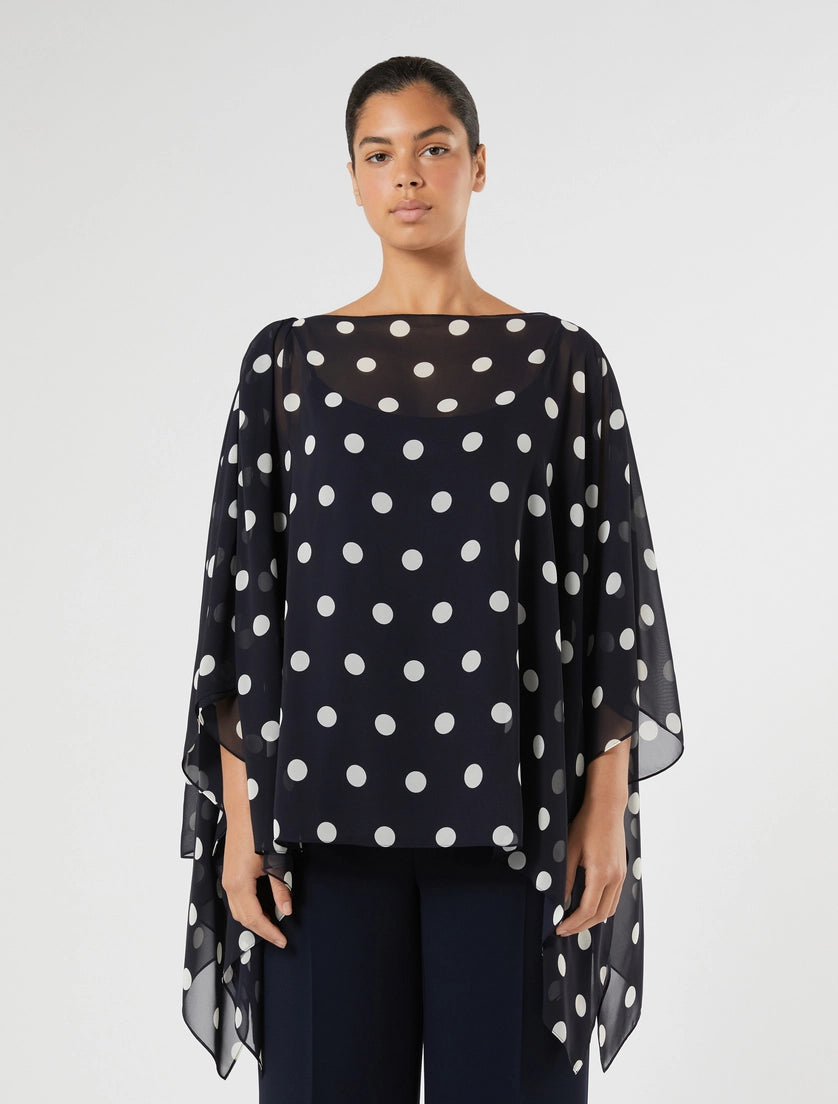 Polka dot georgette tunic