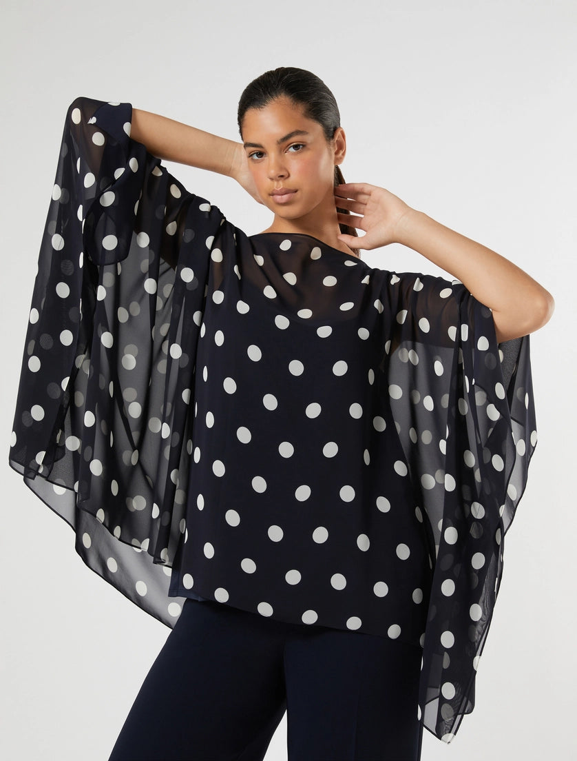 Polka dot georgette tunic
