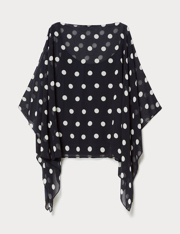 Polka dot georgette tunic