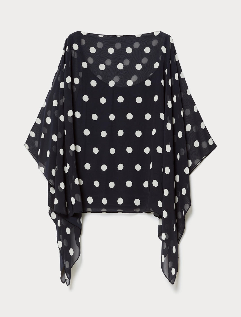 Polka dot georgette tunic