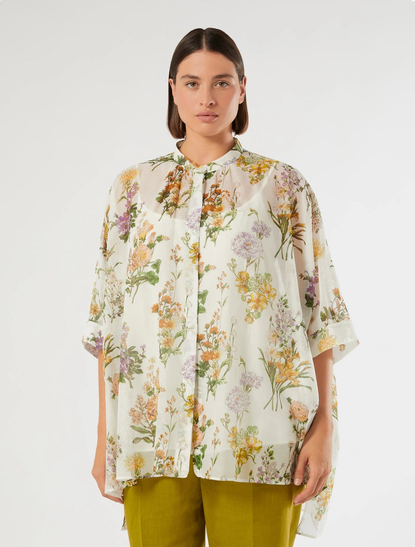 marina rinaldi cotton and silk voile tunic for woman