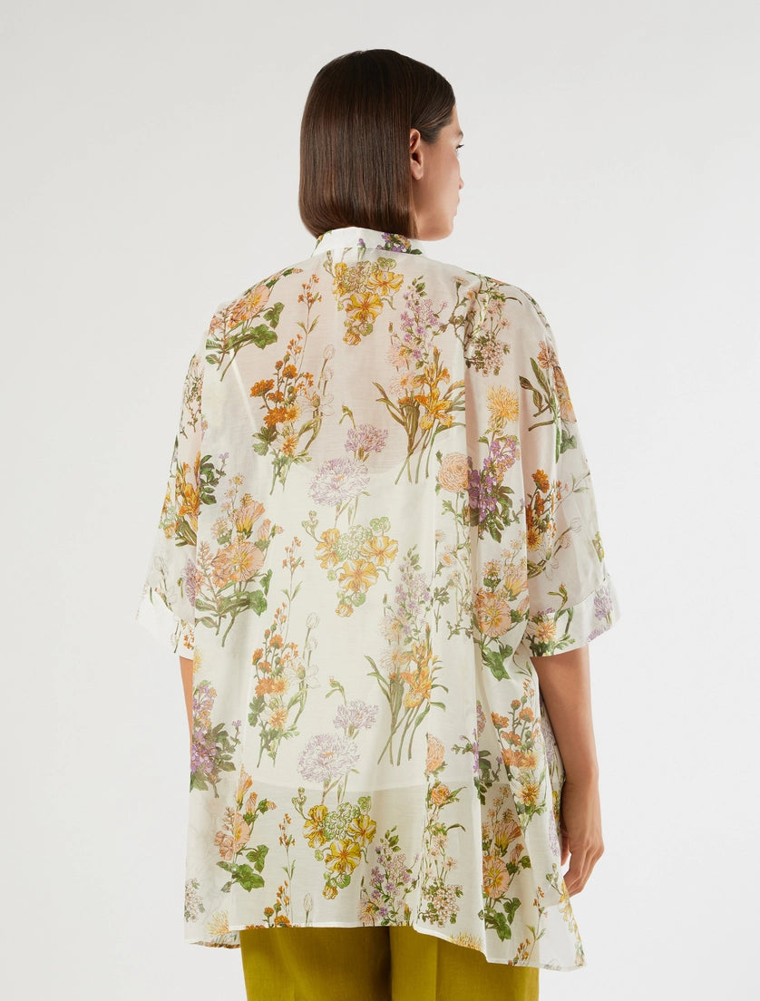 marina rinaldi cotton and silk voile tunic for woman