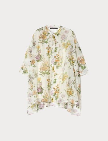 marina rinaldi cotton and silk voile tunic for woman
