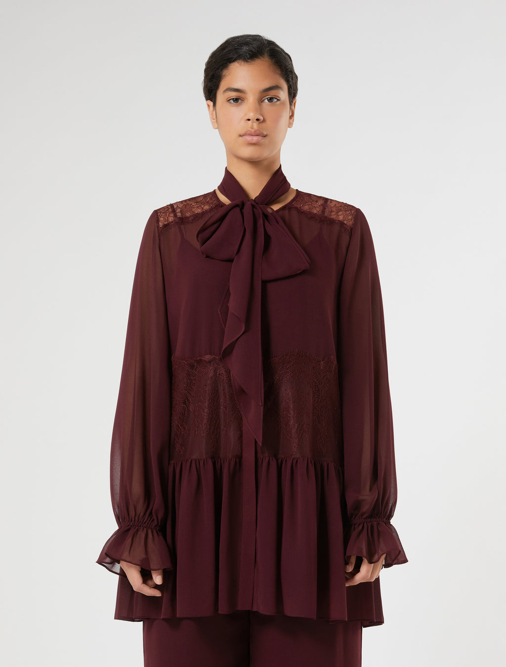 Georgette and lace tunic