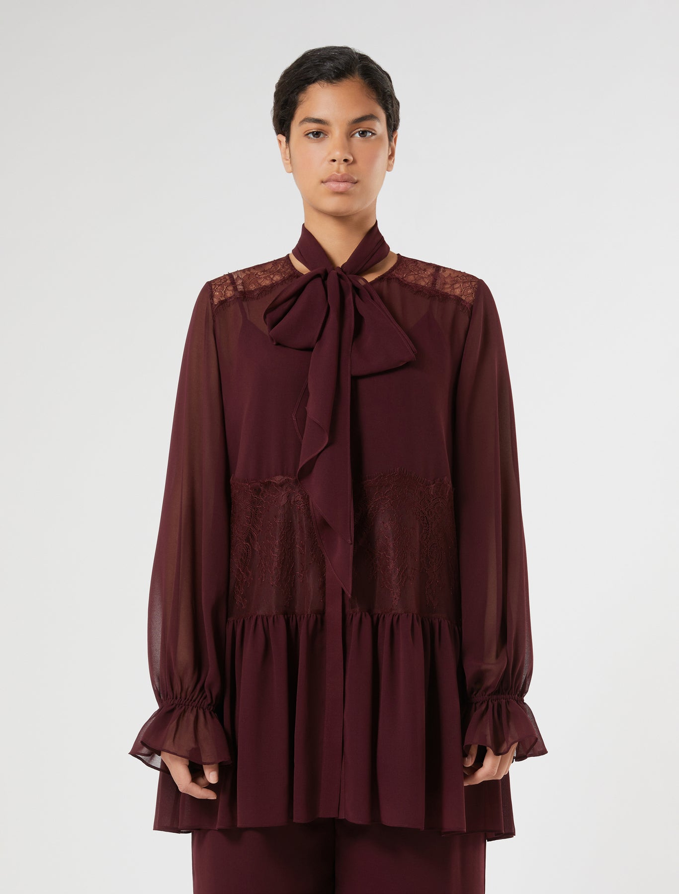 Georgette and lace tunic