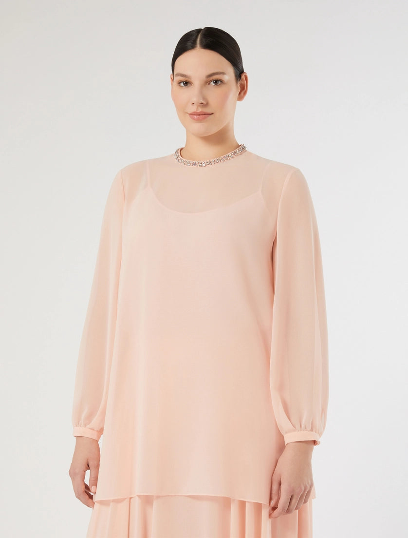 Embroidered georgette blouse