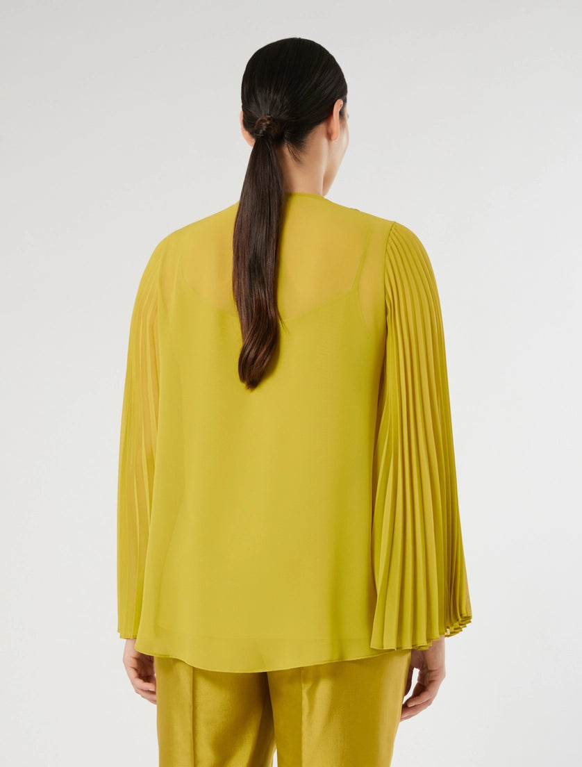 Crepe georgette tunic with macramé detail
