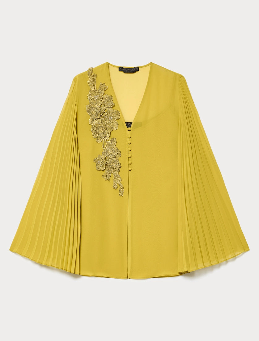 Crepe georgette tunic with macramé detail