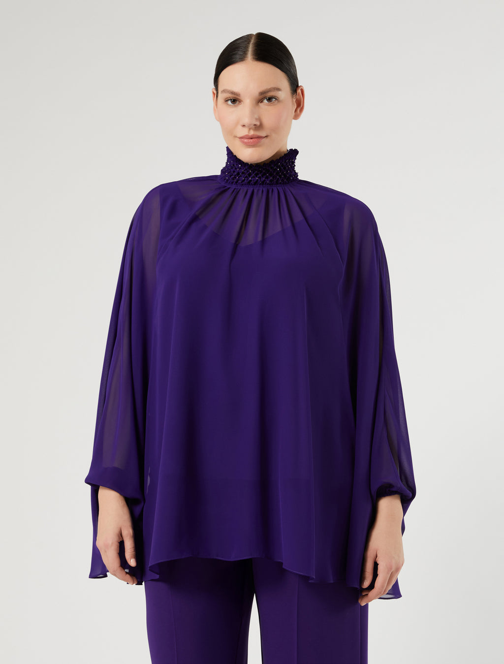 Marina Rinaldi embroidered georgette blouse for woman