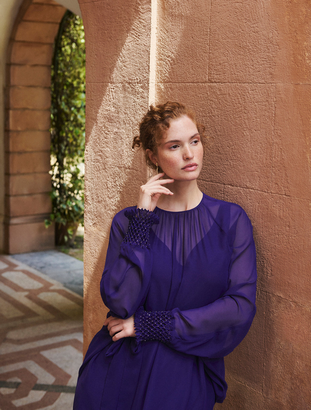 Marina Rinaldi embroidered georgette blouse for woman