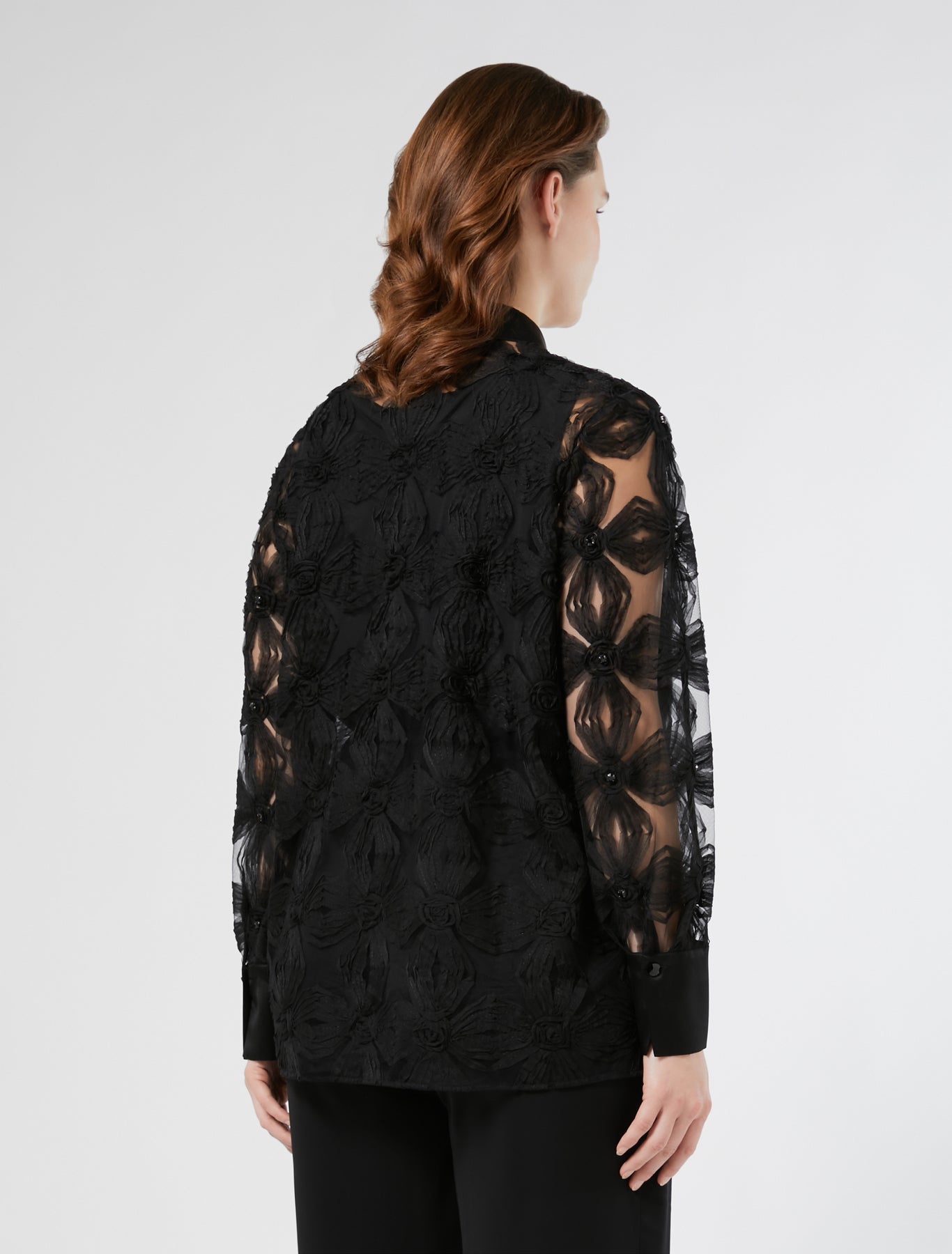 Embroidered tulle shirt