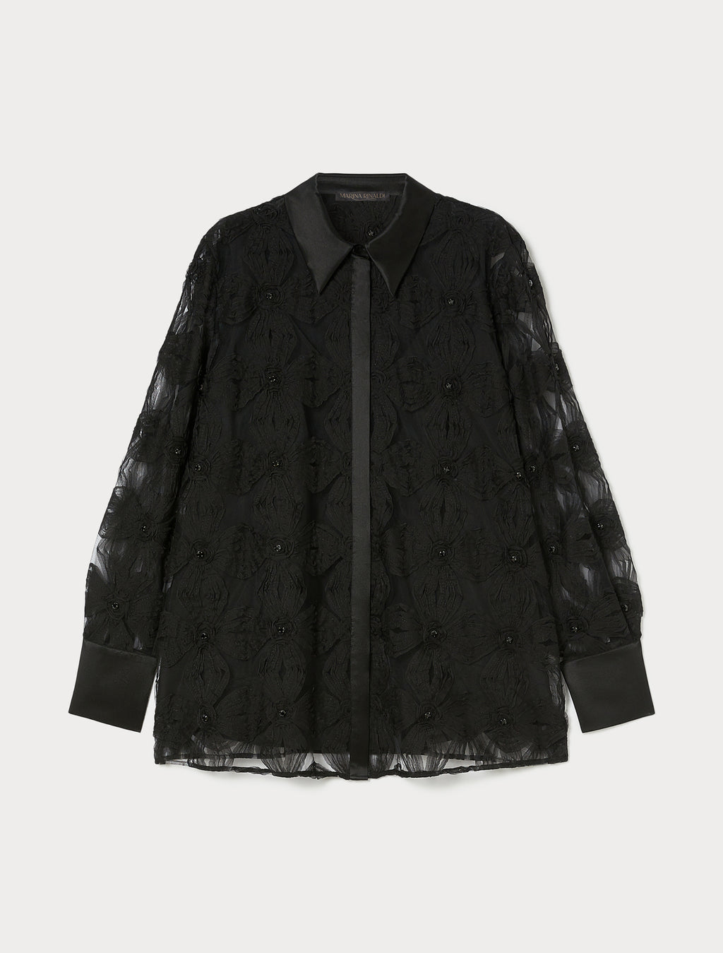 Embroidered tulle shirt