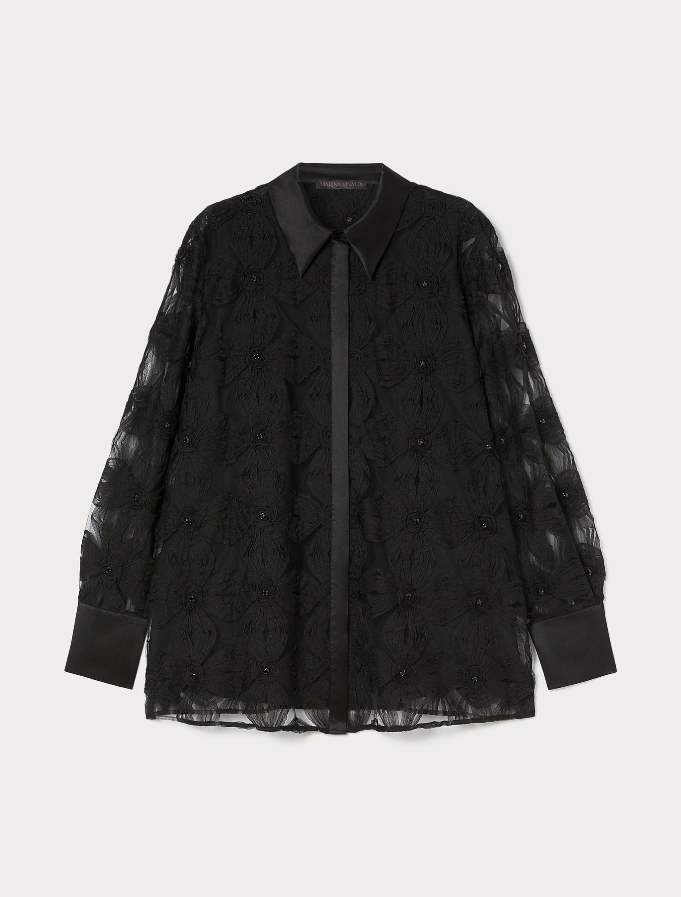 Embroidered tulle shirt