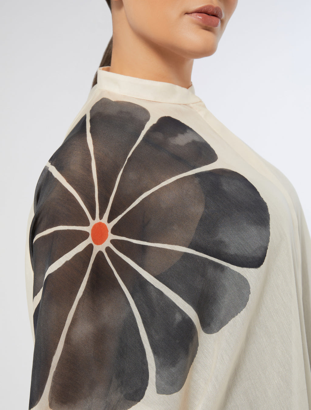 Cotton and silk voile tunic