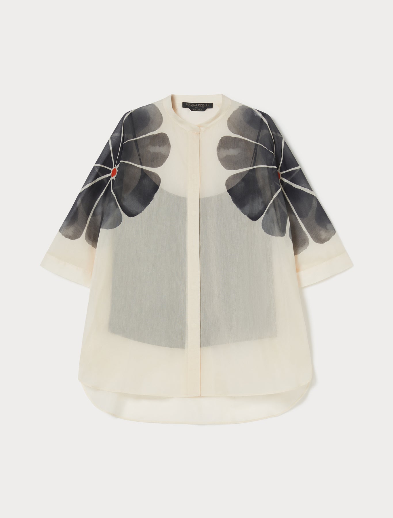 Cotton and silk voile tunic