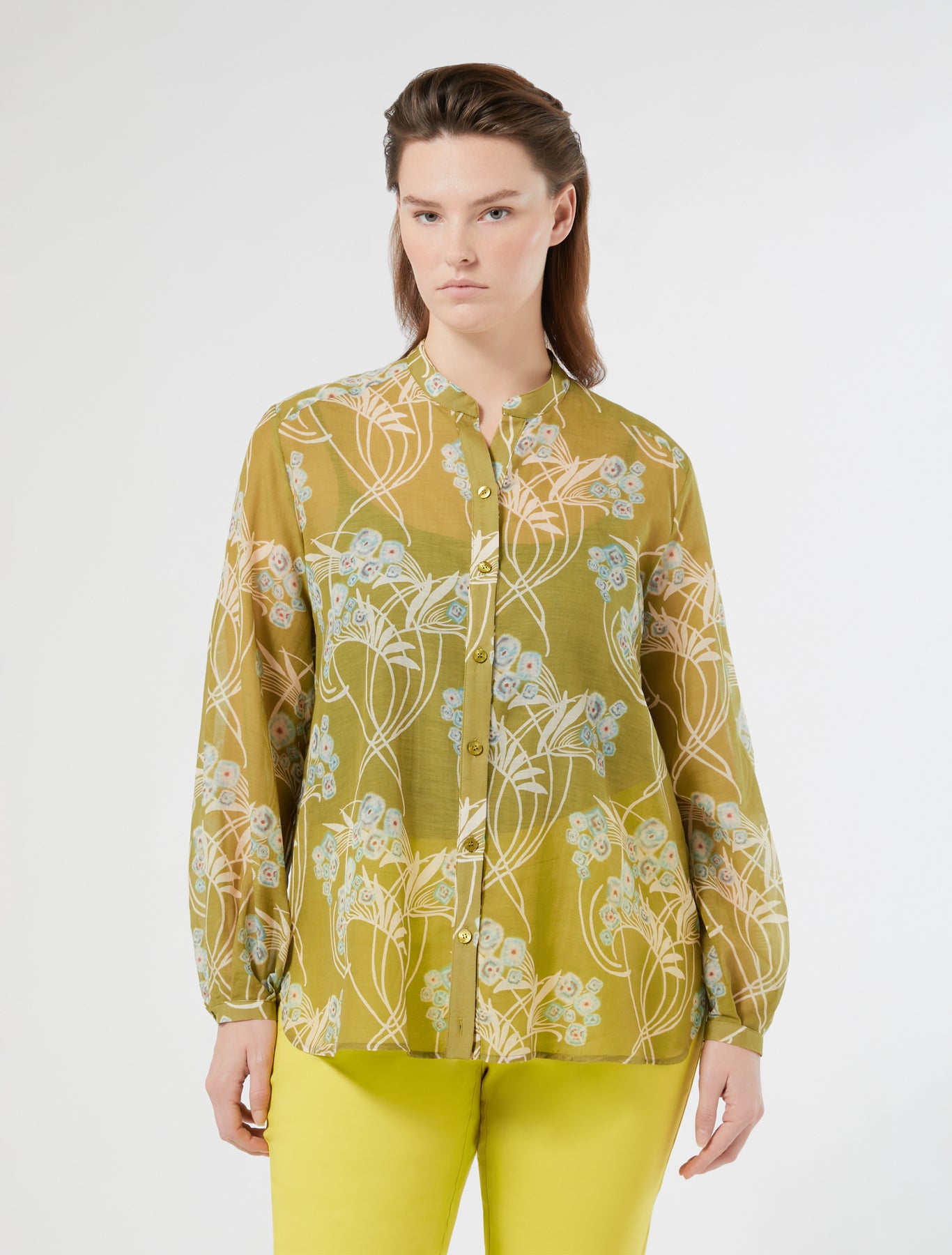 Cotton and silk voile tunic