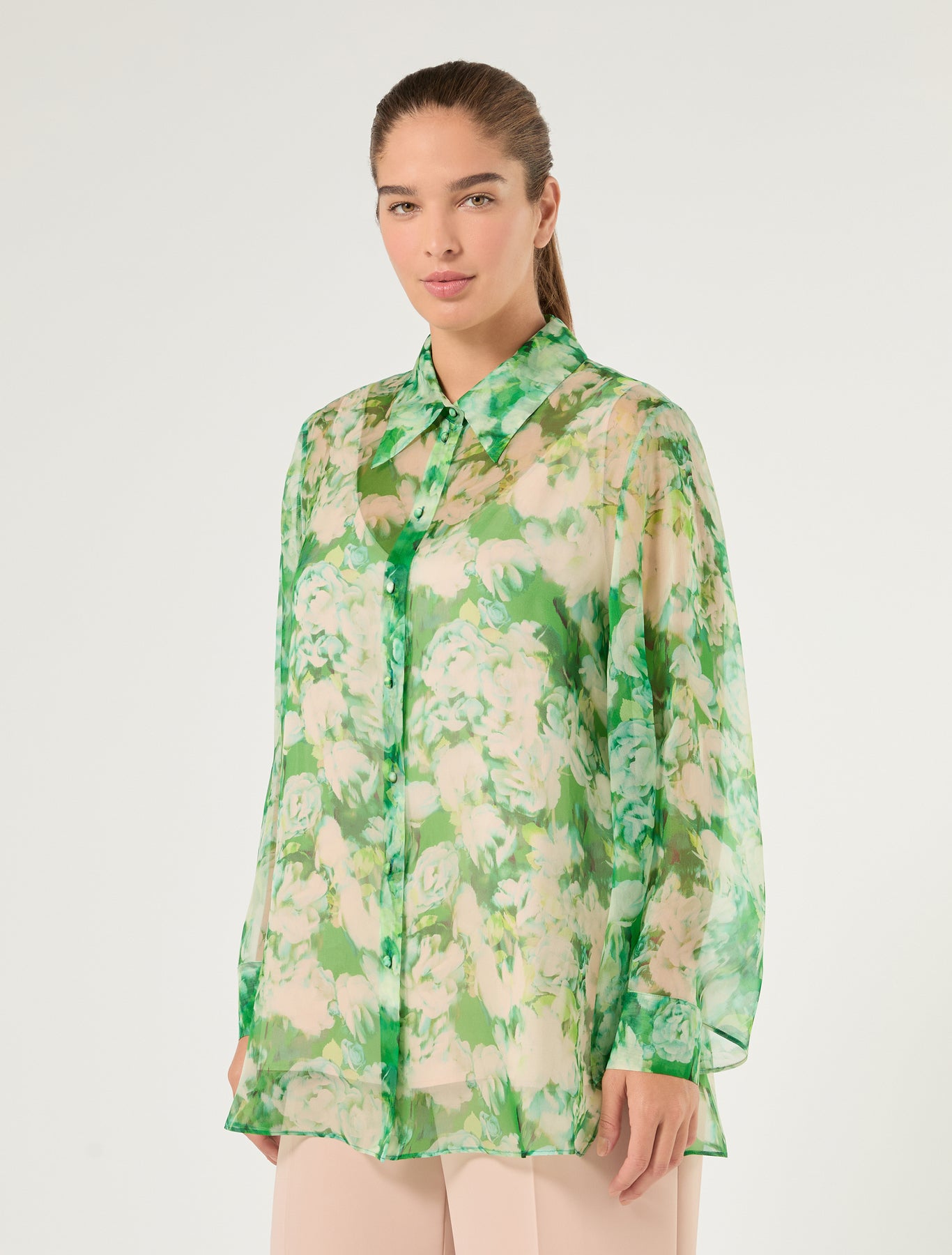 Marina Rinaldi pure silk organza shirt for woman