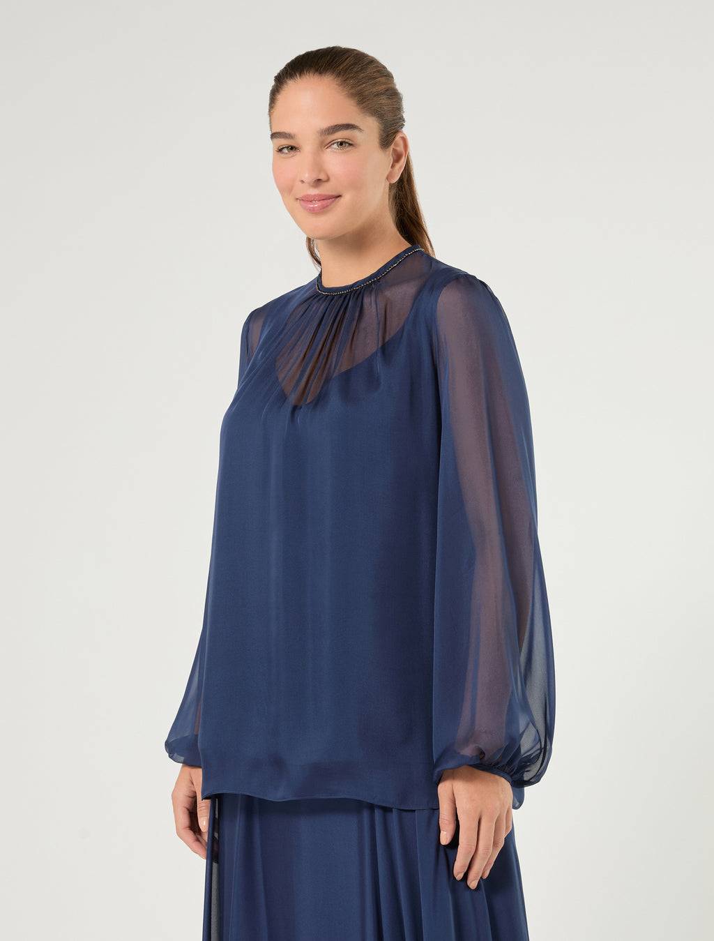 Marina Rinaldi pure silk chiffon blouse for woman