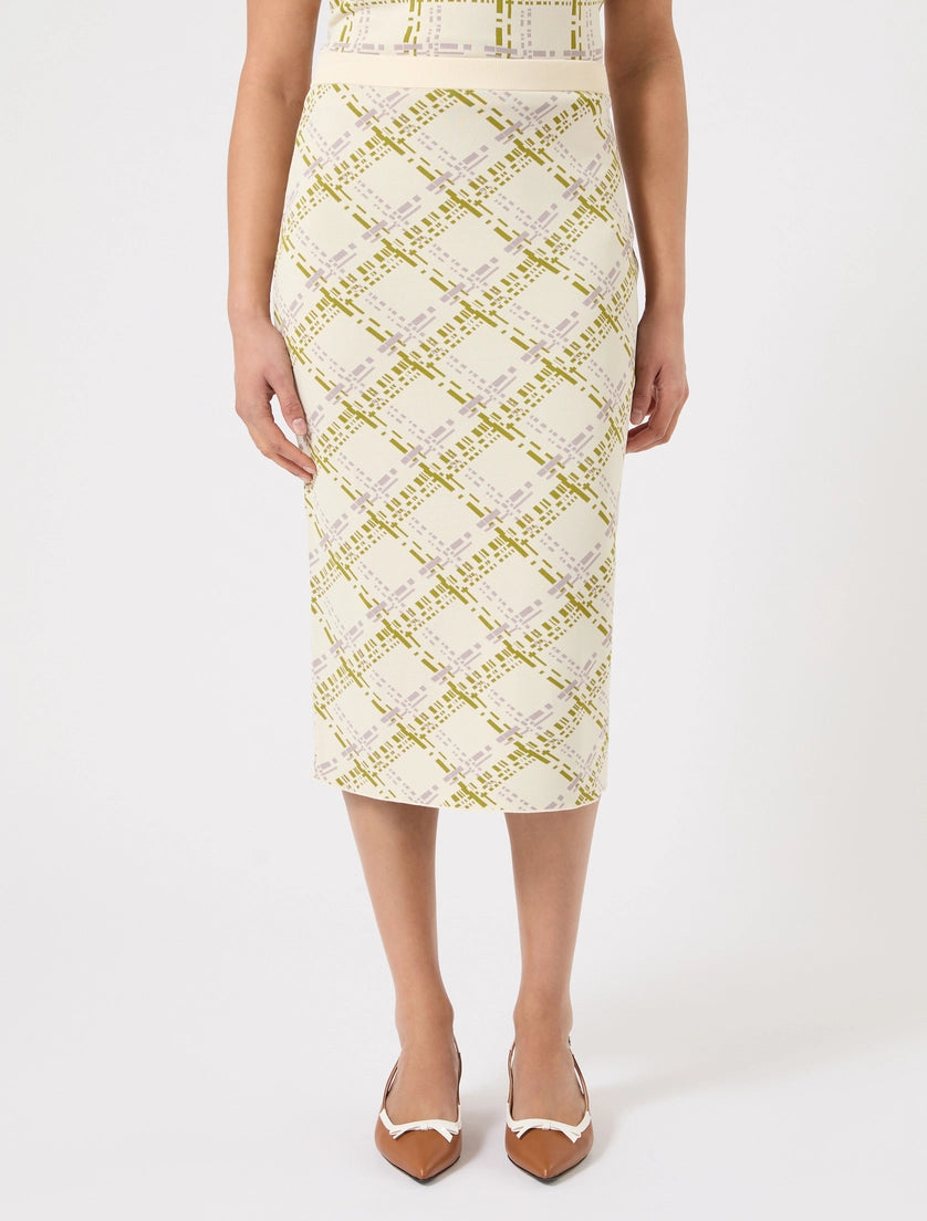 marina rinaldi jacquard knit skirt for woman