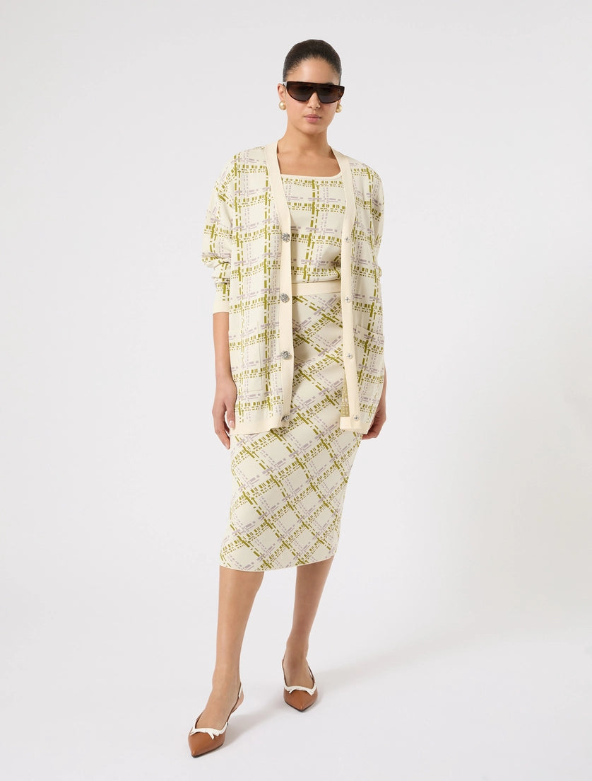 marina rinaldi jacquard knit skirt for woman