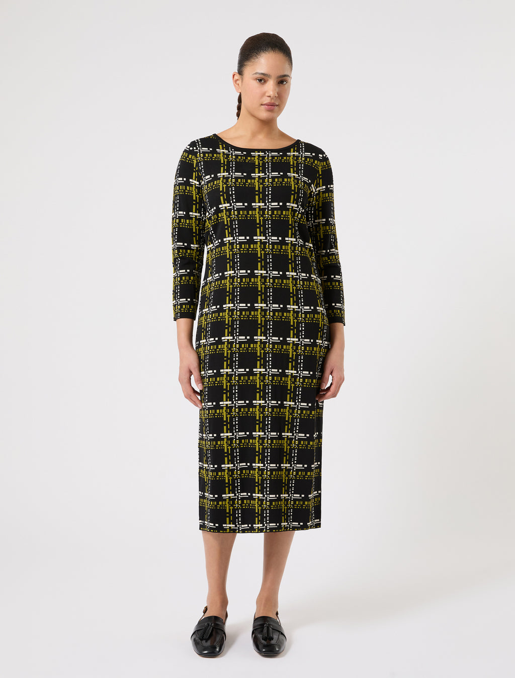 marina rinaldi jacquard-knit dress for woman