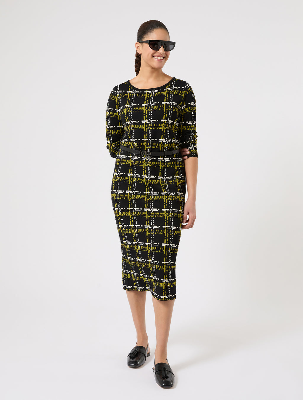 marina rinaldi jacquard-knit dress for woman
