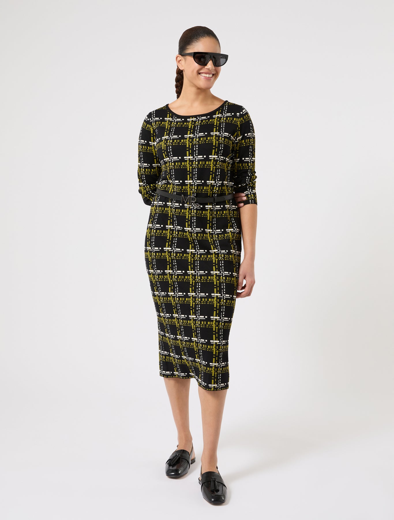 marina rinaldi jacquard-knit dress for woman