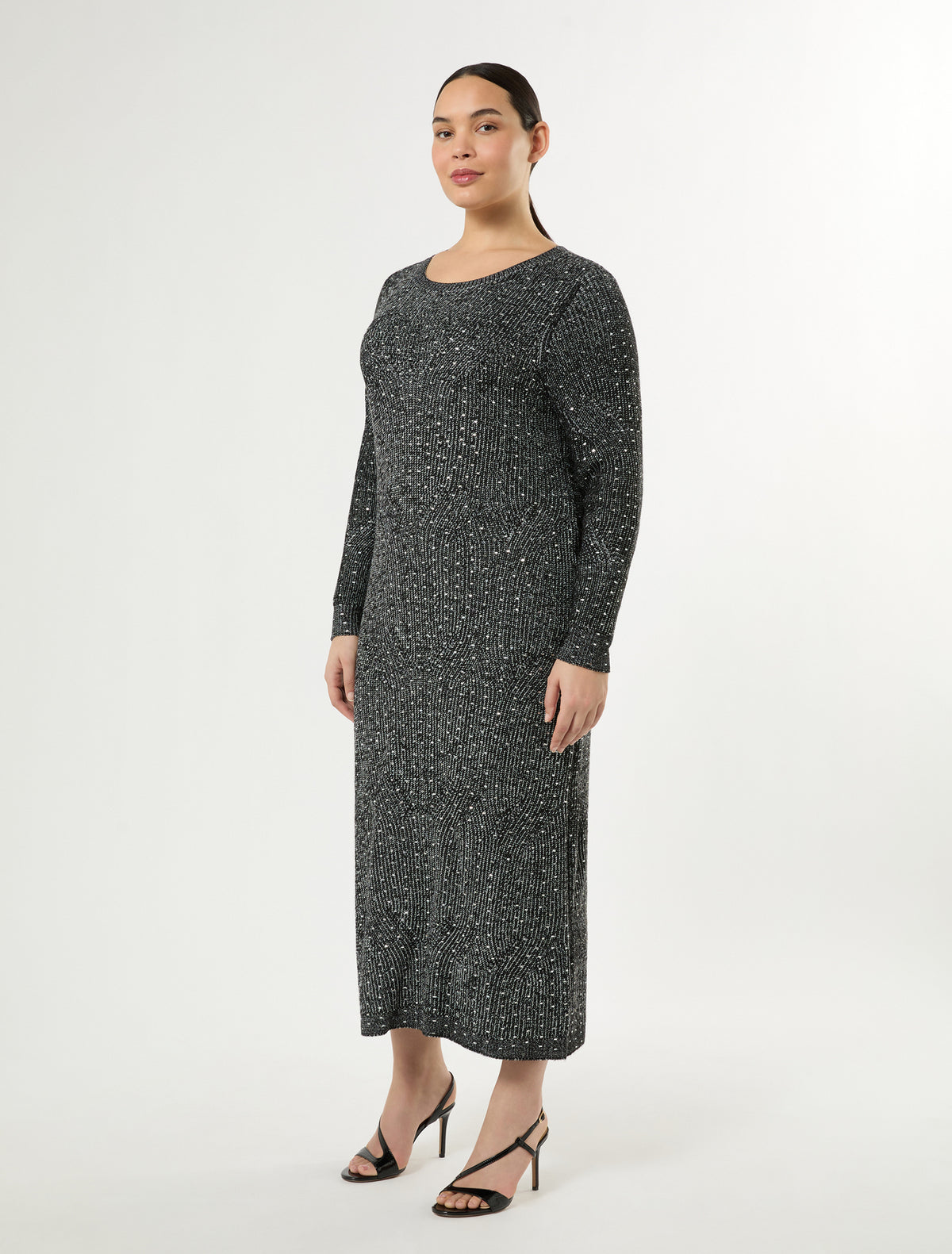 Marina Rinaldi knit dress with rhinestones for woman
