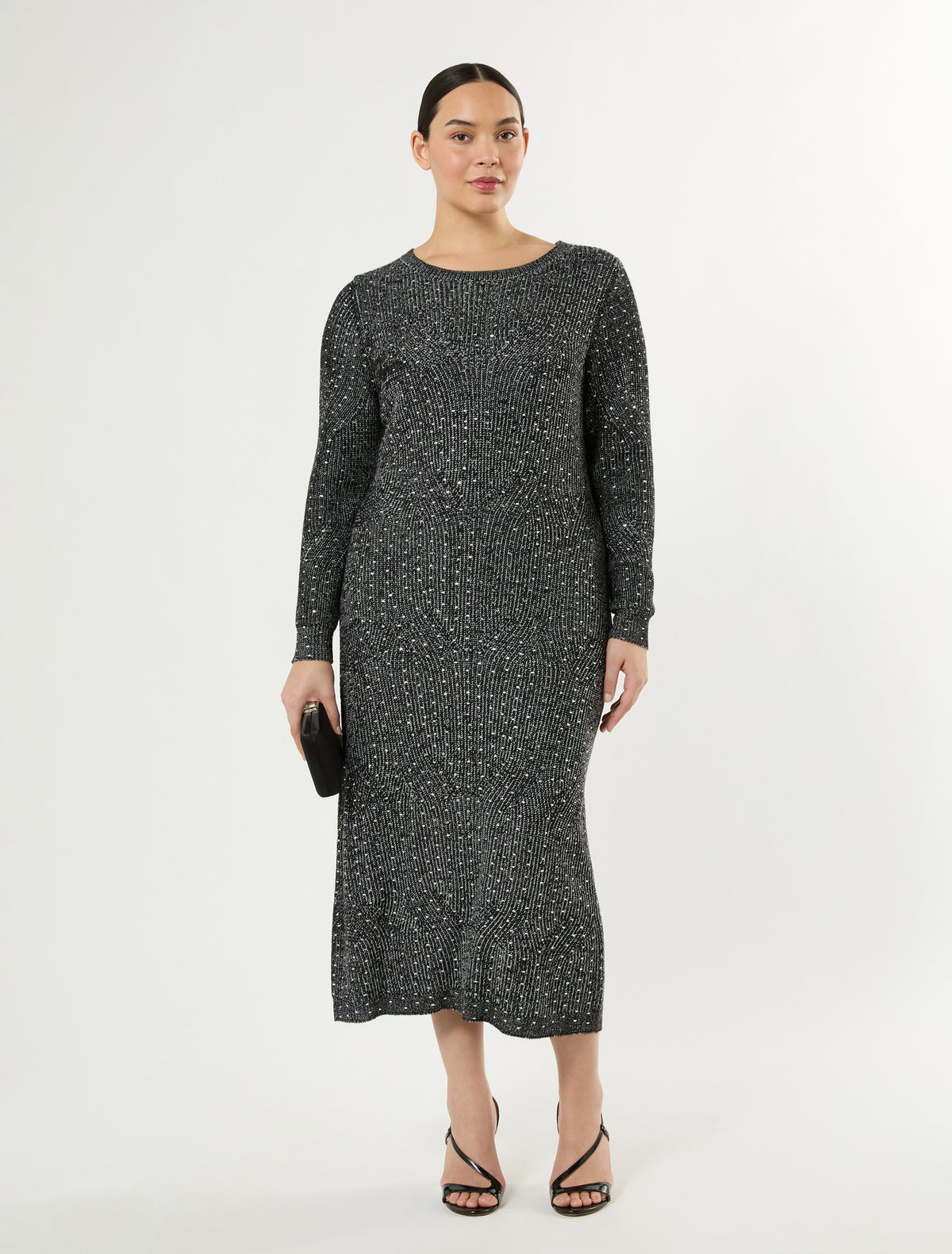 Marina Rinaldi knit dress with rhinestones for woman