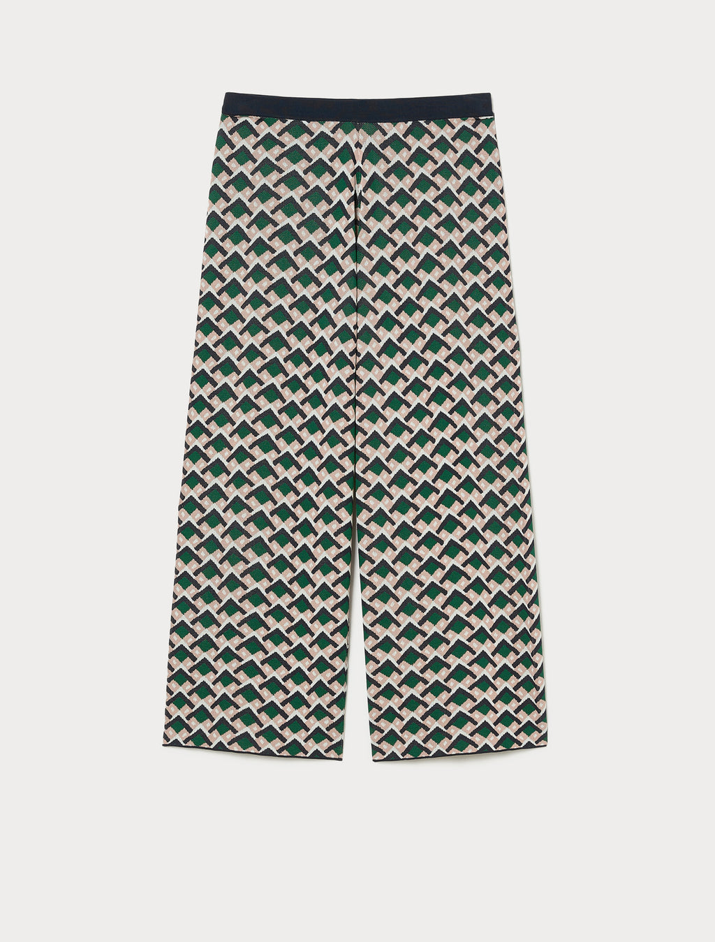 Jacquard knit fabric trousers