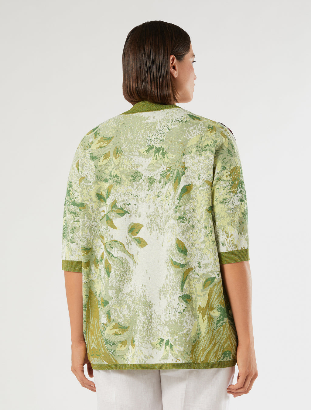 marina rinaldi embroidered jacquard cardigan for woman