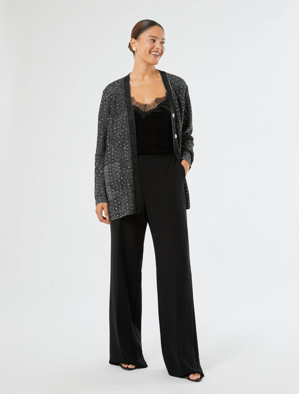 Marina Rinaldi rhinestone cardigan for women