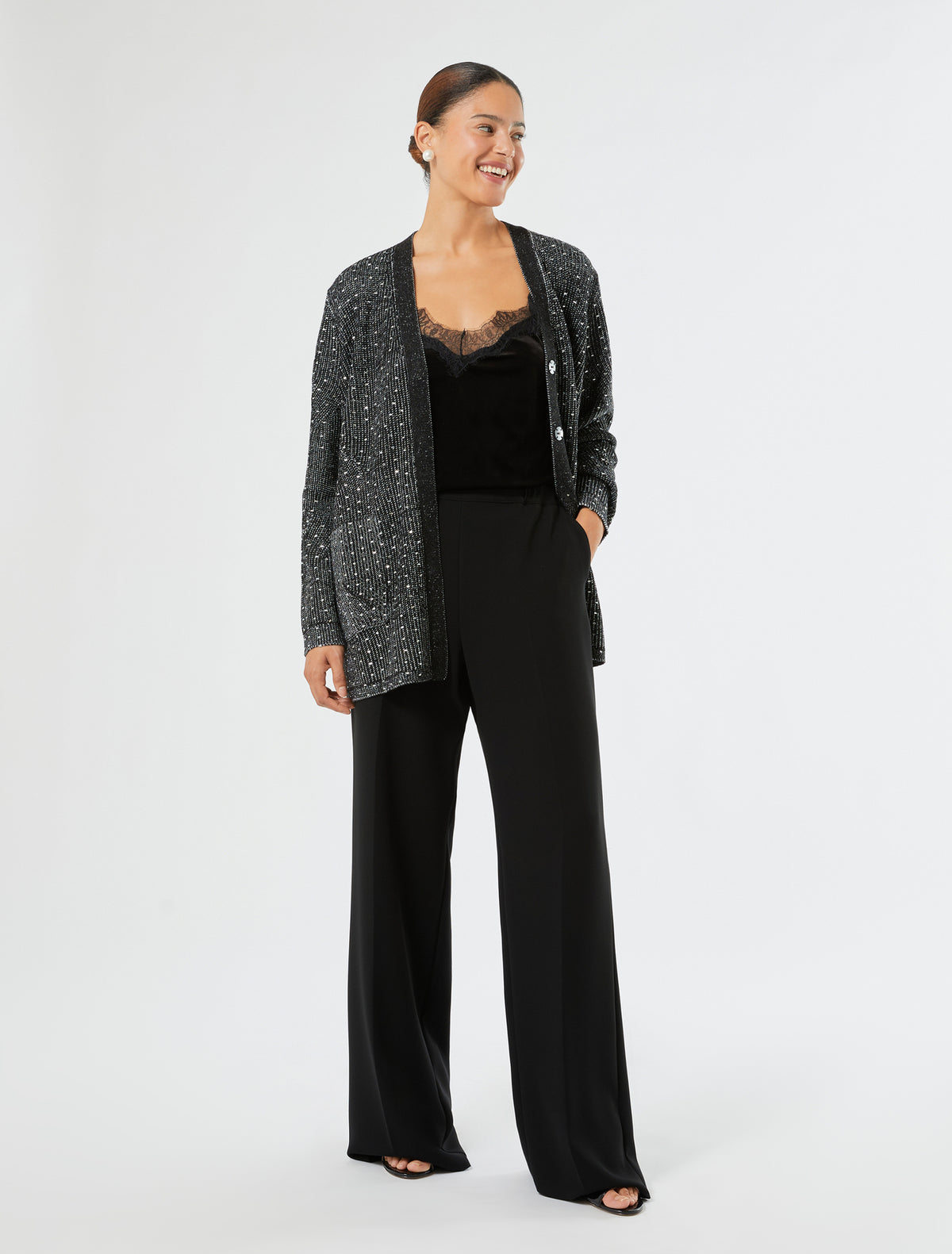 Marina Rinaldi rhinestone cardigan for women