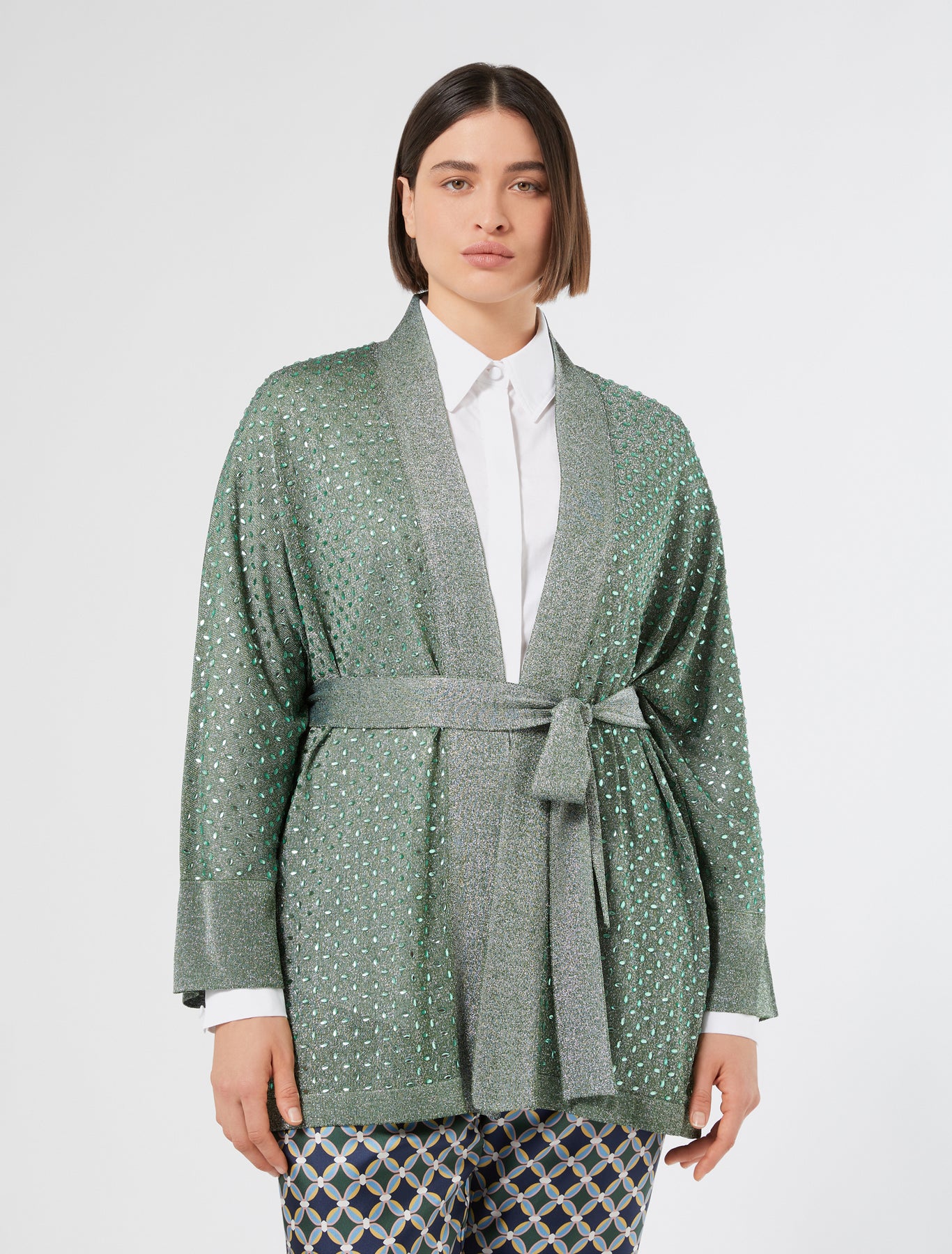 Cardigan with rhinestones