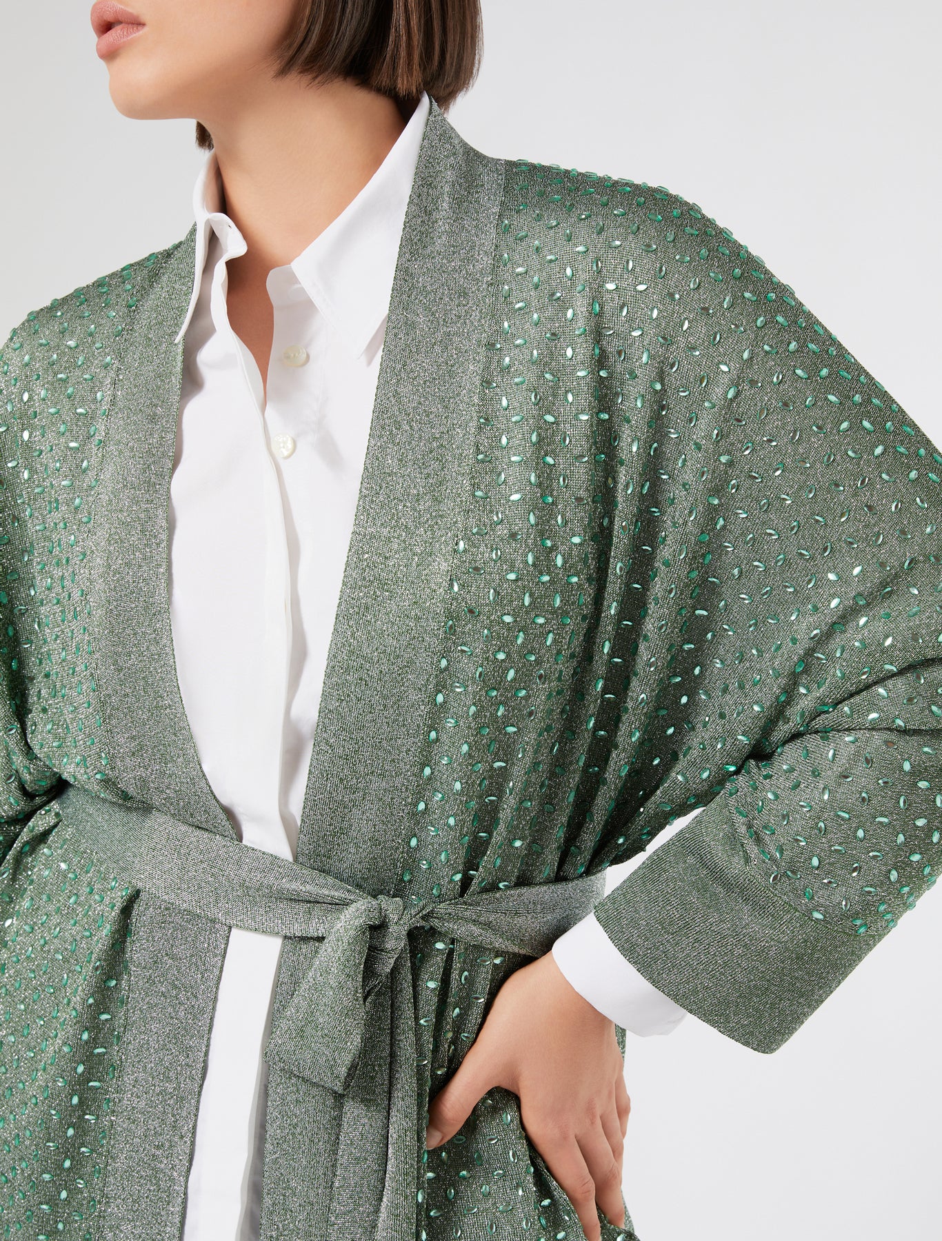 Cardigan with rhinestones