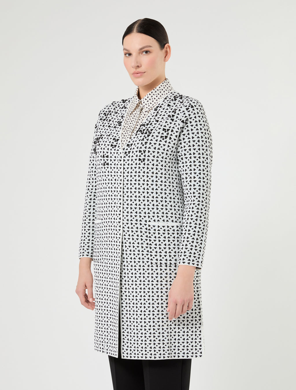 Marina Rinaldi embroidered jacquard viscose cardigan for woman