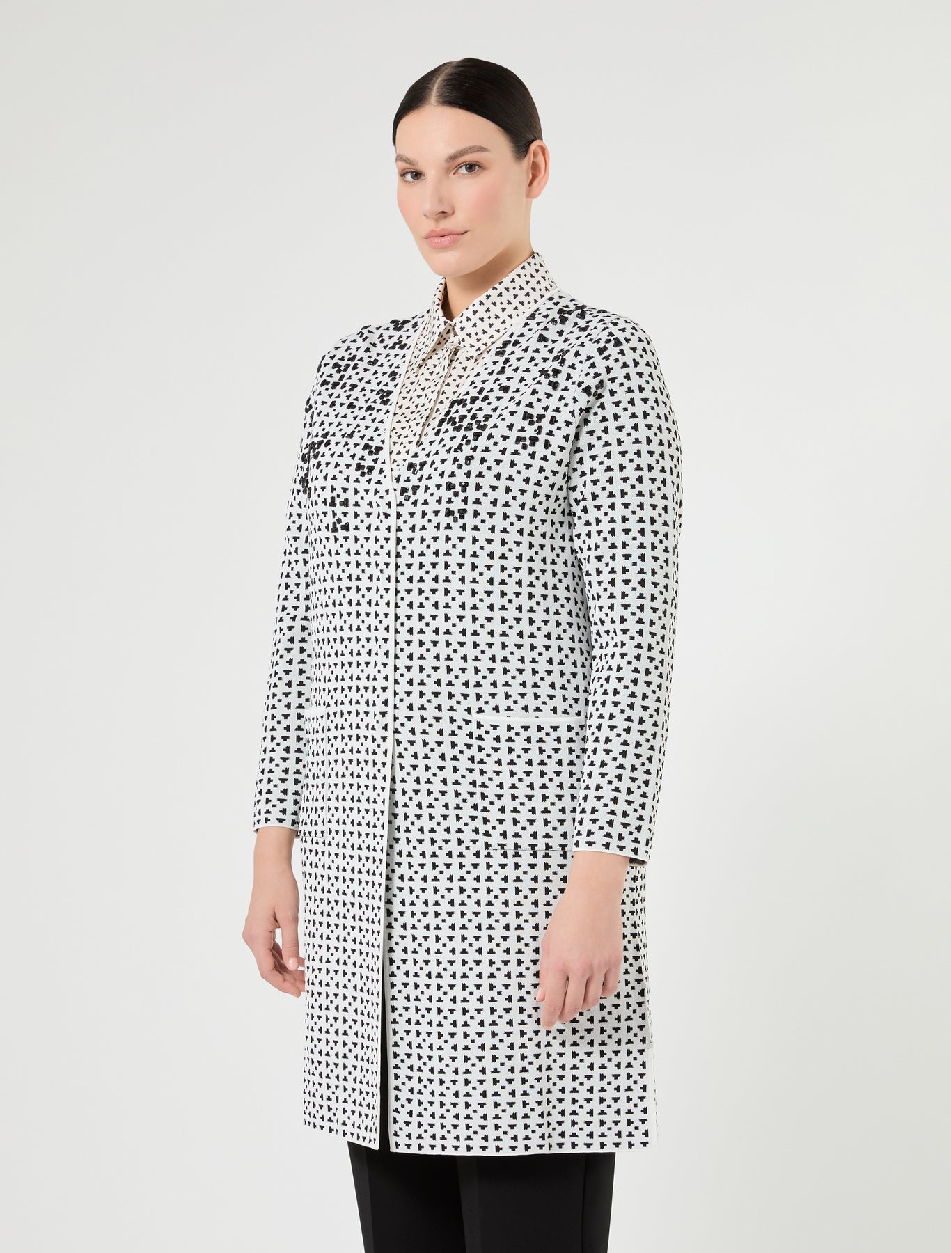 Marina Rinaldi embroidered jacquard viscose cardigan for woman