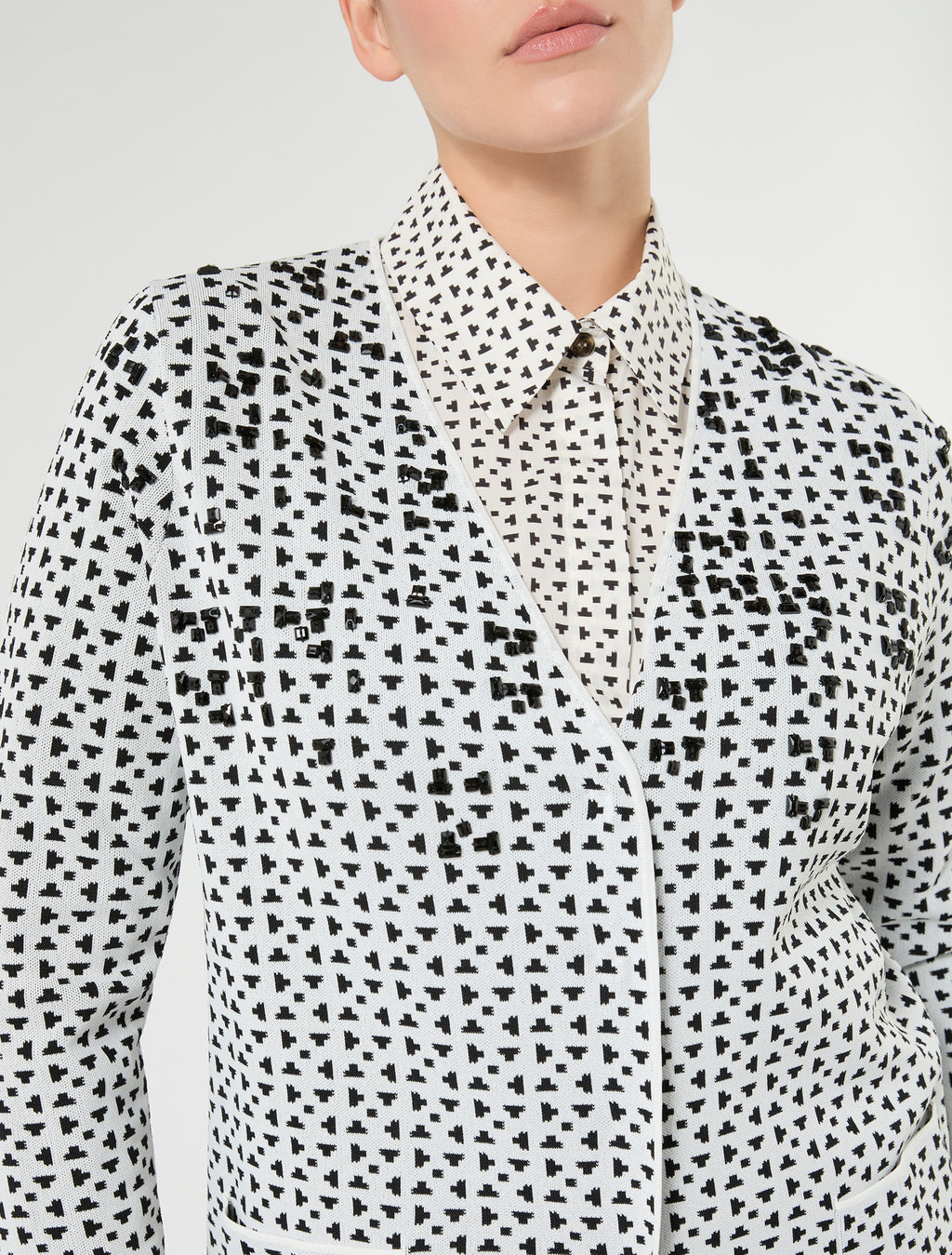 Marina Rinaldi embroidered jacquard viscose cardigan for woman
