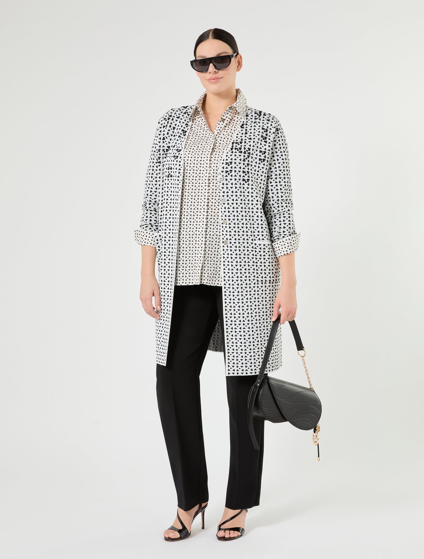 Marina Rinaldi embroidered jacquard viscose cardigan for woman