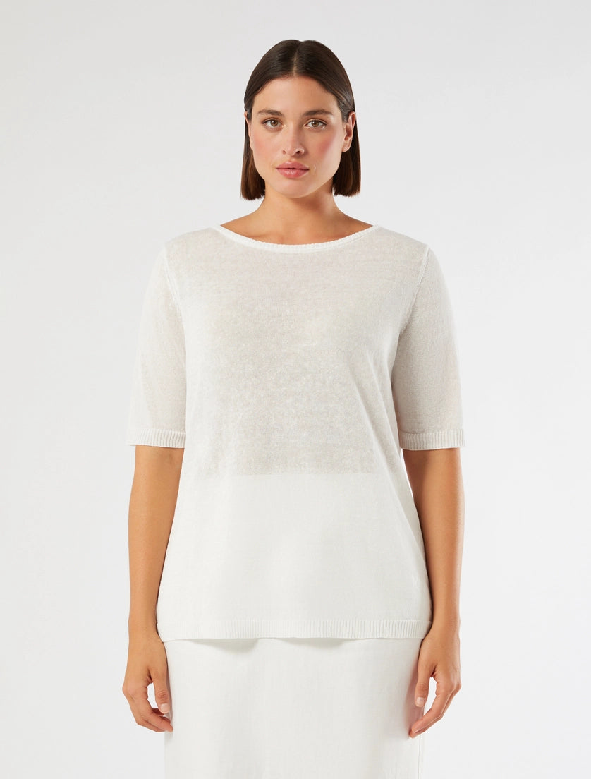 marina rinaldi linen-blend sweater for woman
