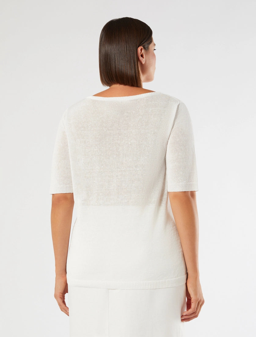 marina rinaldi linen-blend sweater for woman