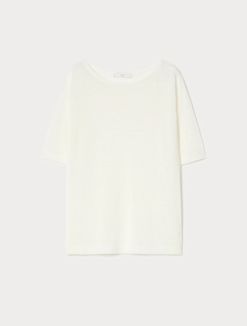 marina rinaldi linen-blend sweater for woman