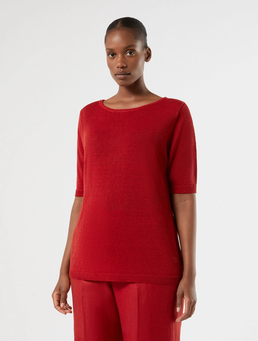 marina rinaldi linen-blend sweater for woman